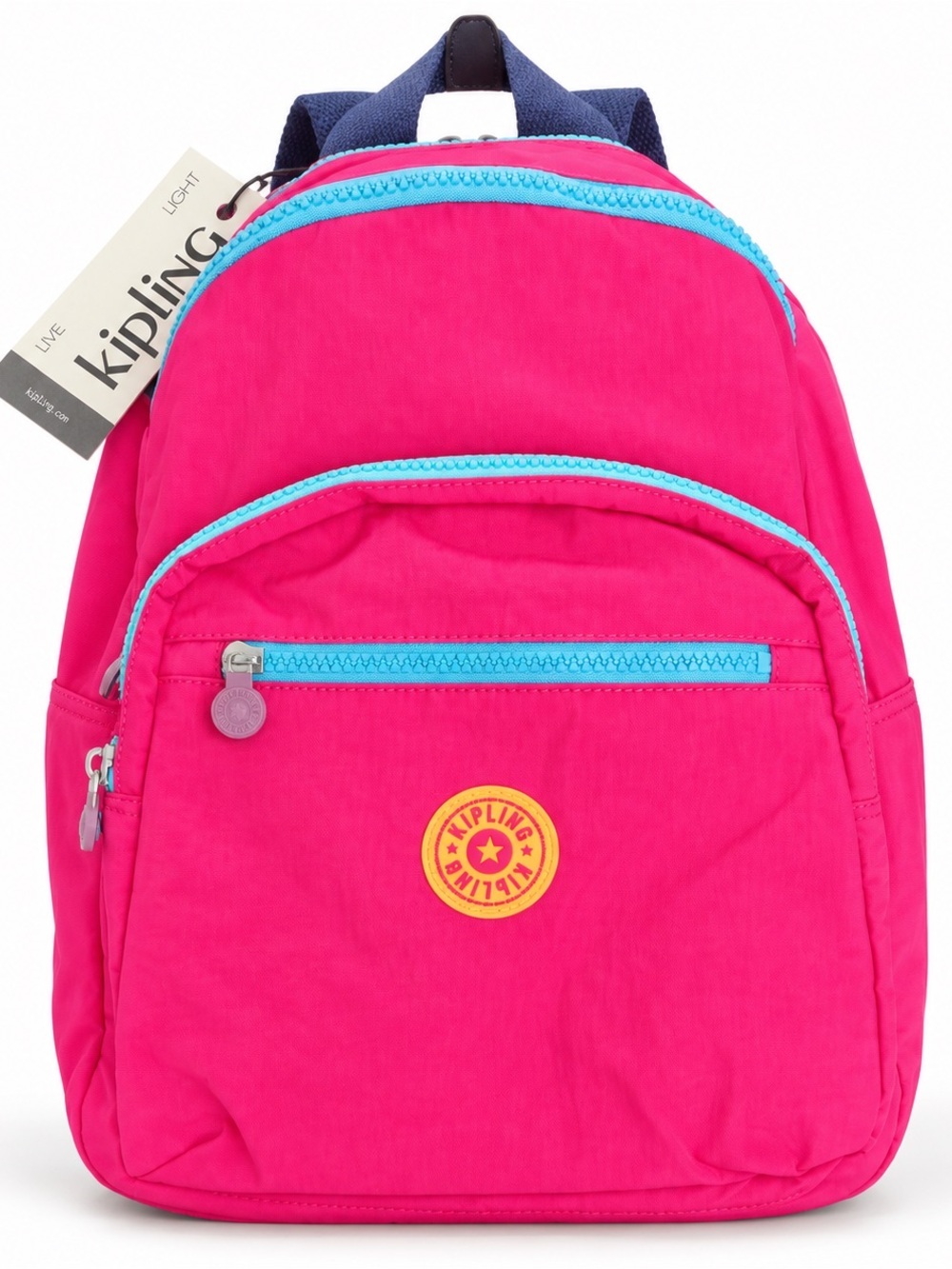 Kipling Seoul Large Backpack in Azalea Pink Color Block.